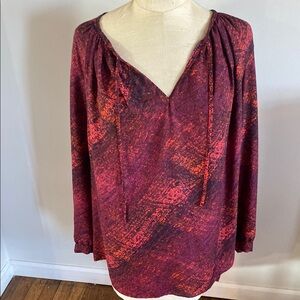 a.n.a Long Sleeve Tie Front Blouse